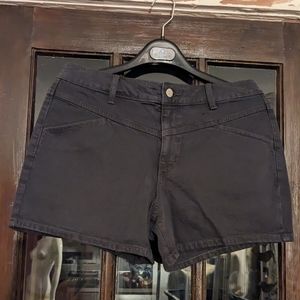 Vintage Midi Black Denim Shorts